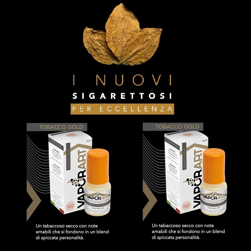 Miglior Liquido Tabaccoso Secco Vaporart TOBACCO GOLD 10 ML VAPORART 6,00
