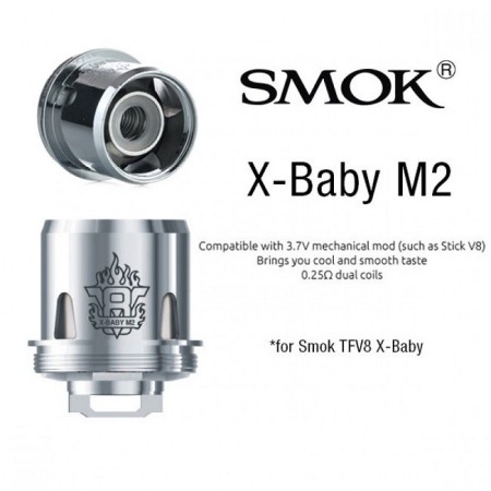 COIL TFV8 X-BABY-M2 DUAL 0,25 OHM 1 PZ SMOK