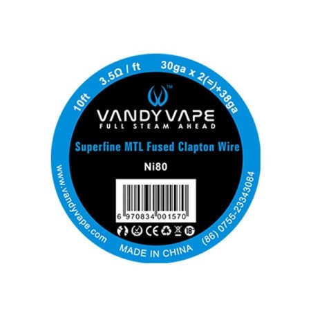 FUSED CLAPTON MTL SUPERFINE NI80 30GA VANDY VAPE