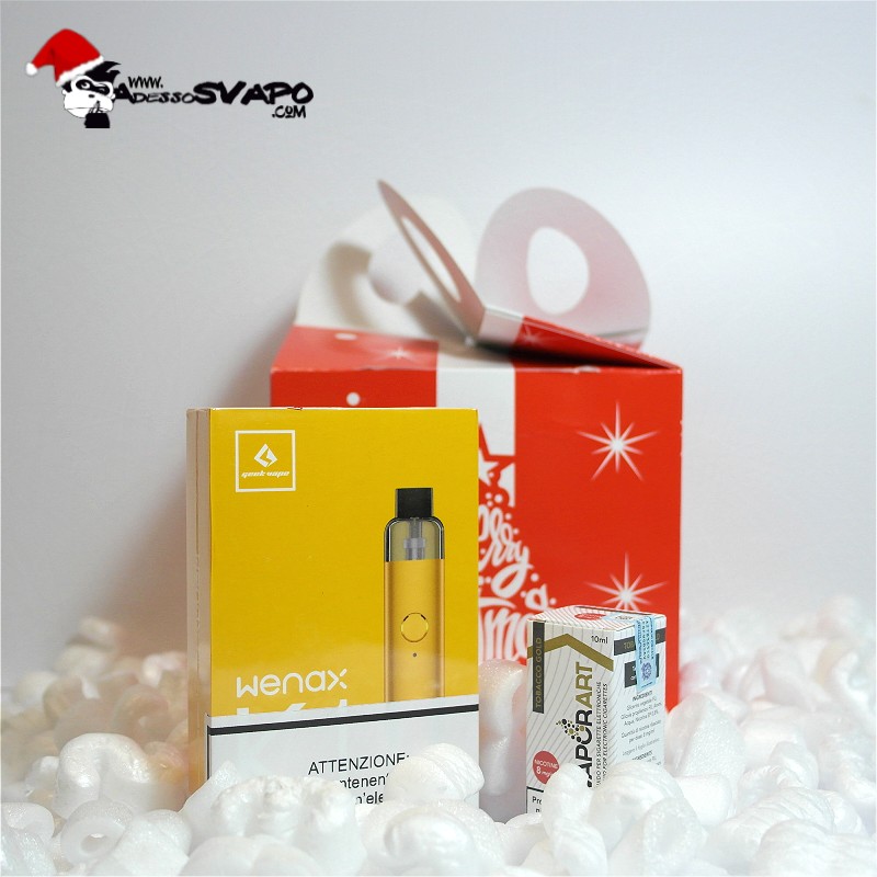 “Svapo Kit di Natale” - Sigaretta Wenax K1 + Liquido Tabacco Gold Vaporart